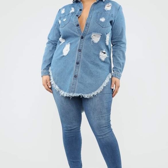 🎉🥰Host Pick🤩Plus Size Fashion Nova Demin Dress - Picture 3 of 5